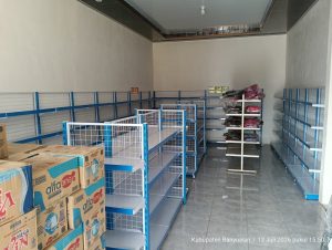 Pemasangan Rak Minimarket Toko Arinda Tani Tanjung Lago Banyuasin: Transformasi Toko Modern & Rapi